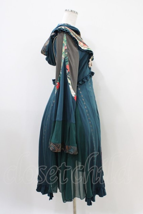 画像3: Ozz oneste / 和チャイナフードワンピース  グリーン H-25-10-14-1013-OO-OP-KB-ZH (3)