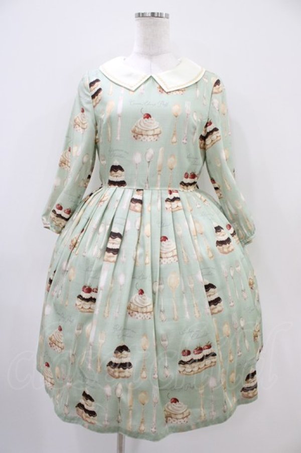 画像1: Leur Getter / Cream Choux Puff袖付きワンピース M ミント H-25-10-14-1014-LU-OP-KB-ZH (1)