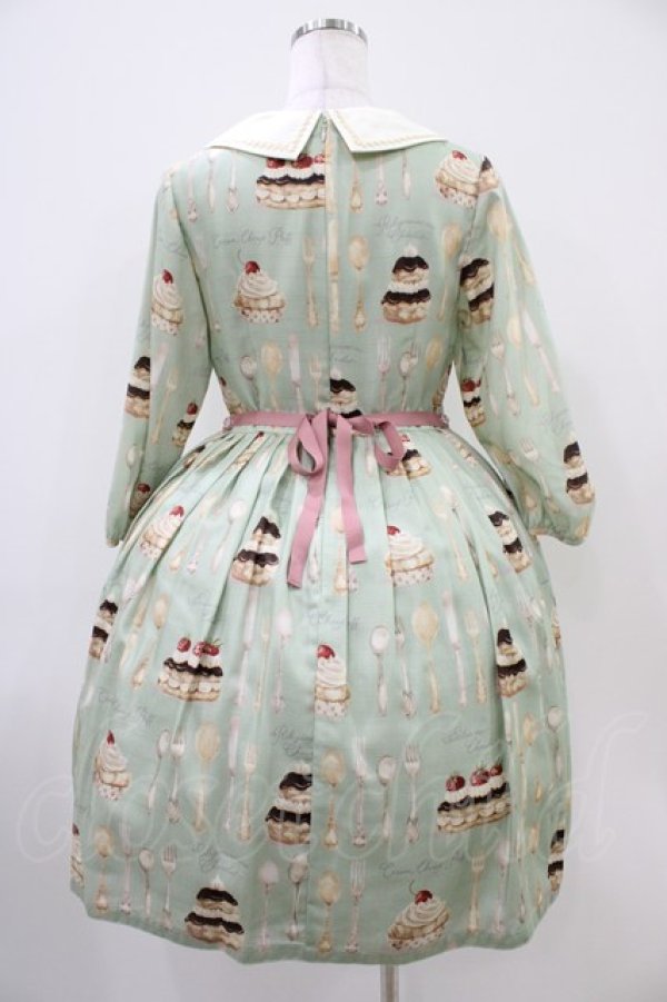 画像2: Leur Getter / Cream Choux Puff袖付きワンピース M ミント H-25-10-14-1014-LU-OP-KB-ZH (2)