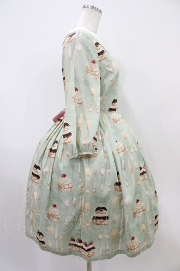 画像3: Leur Getter / Cream Choux Puff袖付きワンピース M ミント H-25-10-14-1014-LU-OP-KB-ZH (3)