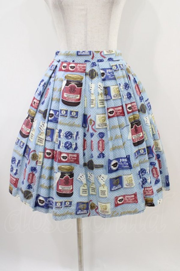 画像1: Jane Marple / Beau Chocolatのミニスカート  ブルーグレイ H-25-10-14-1018-JM-SK-KB-ZH (1)