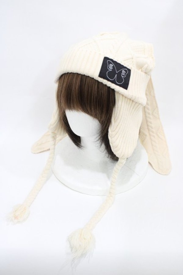 画像1: Candy Stripper / CABLE BUNNY EAR ビーニー  アイボリー H-25-10-14-1003-PU-AC-KB-ZH (1)