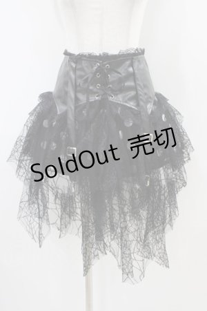 画像: ACDC RAG / コルセット付きドット柄スカート  黒 H-25-10-14-1022-PU-SK-KB-ZH