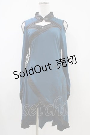 画像: Ozz Croce / プリントアシメチュニックワンピース  グリーン H-25-10-14-1024-OO-OP-KB-ZH