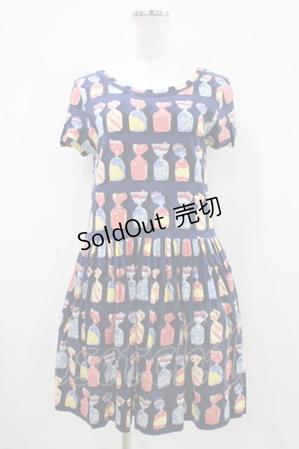画像1: Jane Marple / Fruit Candyミニワンピース  ネイビー H-25-10-14-1028-JM-OP-KB-ZH (1)