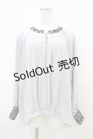 画像: axes femme / パール釦ギャザーブラウス S グレー H-25-10-15-045-AX-BL-NS-ZH