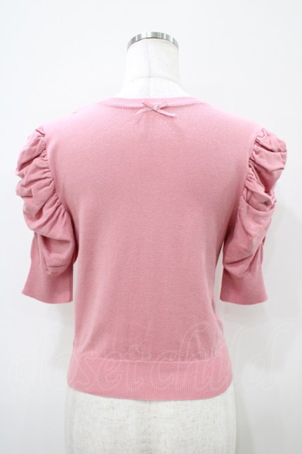 画像2: Maison de FLEUR Petite Robe / パワーショルダーニットプルオーバー S ピンク H-25-10-15-054-EL-TO-NS-ZH (2)