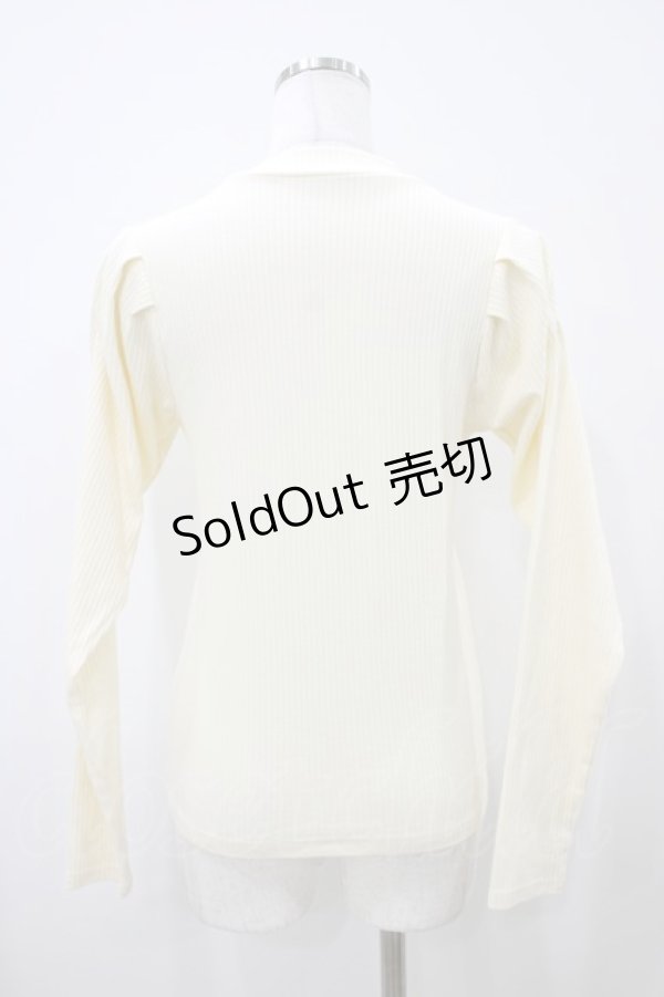 画像2: F&A / プチハイネックパワショルテレコトップス Free アイボリー H-25-10-15-059-LO-TO-NS-ZH (2)