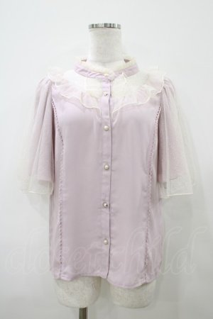 画像: axes femme kawaii / ビジューリボンブローチ付ブラウス M ピンク H-25-10-15-061-AX-BL-NS-ZH