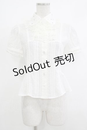 画像: Angelic Pretty / 半袖宝石ブラウス(カットボイル) Free シロ H-25-10-15-1032-AP-BL-NS-ZH