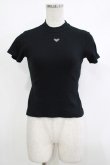 画像1: Honey Cinnamon / ハート刺繍リブトップス Free ブラック H-25-10-15-1033-LO-TO-NS-ZH (1)