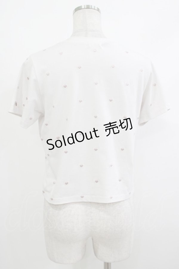 画像3: evelyn / ハート刺繍Tシャツ  オフ H-25-10-15-1036-LO-TS-NS-ZH (3)