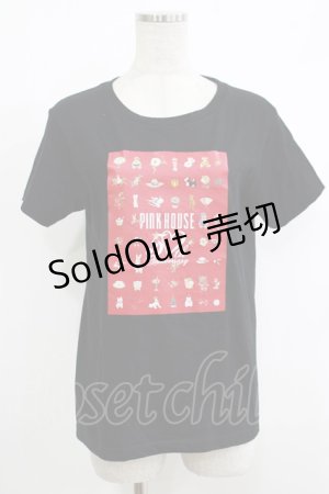 画像: PINK HOUSE / Timeless Pink House ピンクハウス50周年記念展Tシャツ Free ブラック H-25-10-15-1038-LO-TS-NS-ZH