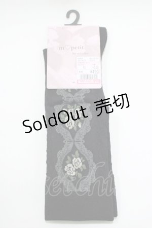 画像: m petit by misako / ECAMOVKバラレースソックス  ブラック H-25-10-15-1042-LO-ZA-NS-ZH