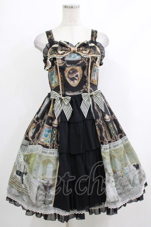 画像: BABY,THE STARS SHINE BRIGHT / Mon Chouchou Hermitage柄Reineジャンパースカート Free ブラック H-25-10-15-1004-BA-OP-NS-ZH