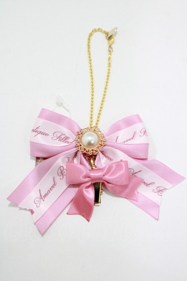 画像1: Amavel / 推しカラーリボンバッグチャーム  ピンク H-25-10-15-1049-CA-ZA-NS-ZH (1)