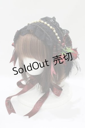 画像: ALICE and the PIRATES / Sweet Devilヘッドドレス  ブラック/ボルドー H-25-10-15-1057-PA-AC-NS-ZH