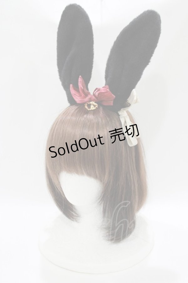 画像1: BABY,THE STARS SHINE BRIGHT / うさみみファーカチューシャ  ブラック H-25-10-15-1060-BA-AC-NS-ZH (1)