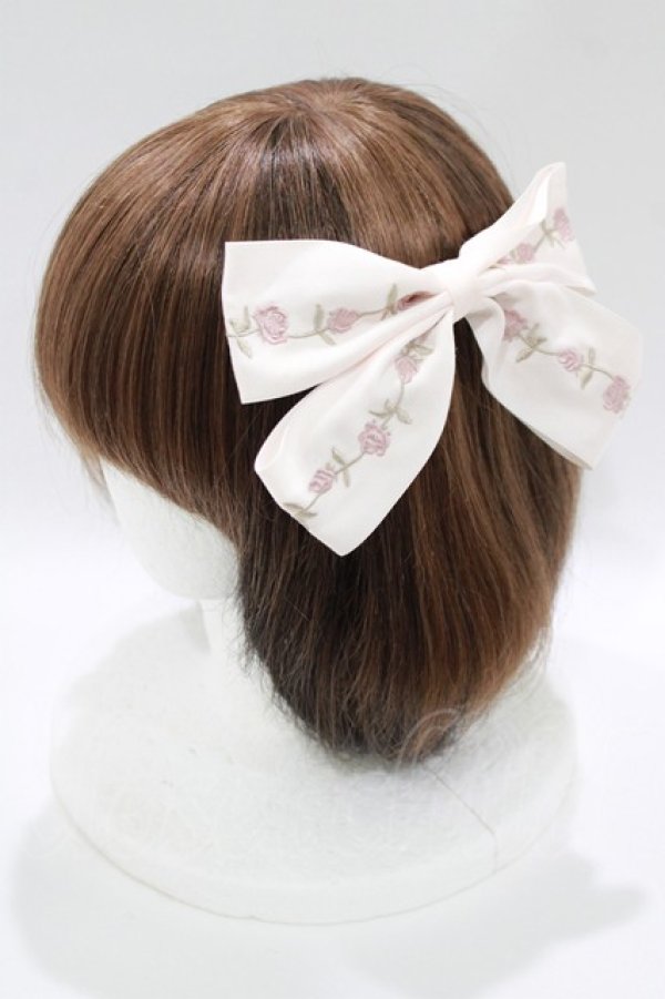 画像3: Maison de FLEUR / リボンバレッタ  ピンク H-25-10-15-1065-LO-AC-NS-ZH (3)