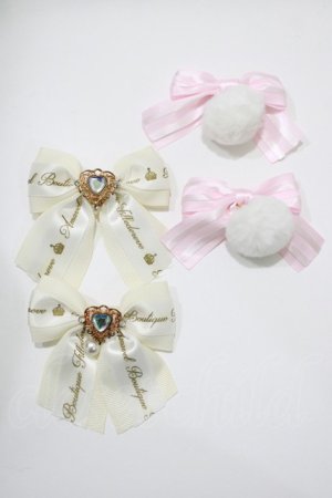 画像: Amavel / Patisserie Porte Bonheurリボンクリップ  アイボリー/ピンク H-25-10-15-1082-CA-AC-NS-ZH
