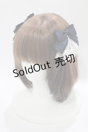 画像: Amavel / ジャボ付Wリボンクリップ  ネイビー H-25-10-15-1087-CA-AC-NS-ZH