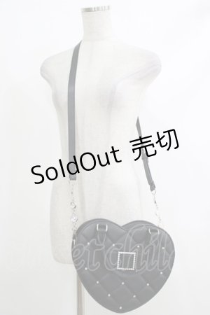 画像: Amavel / キルティングハートショルダーバッグ  ブラック H-25-10-15-1089-CA-BG-NS-ZH