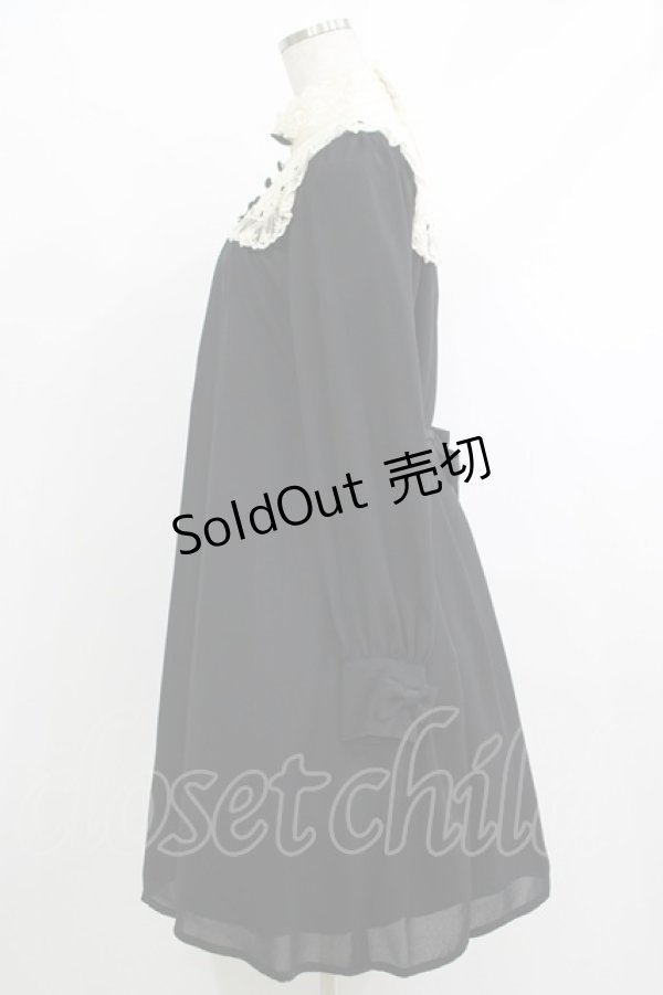 画像2: Innocent World / レース地ヨーク切替ワンピース M ブラック H-25-10-15-1012-IW-OP-NS-ZH (2)