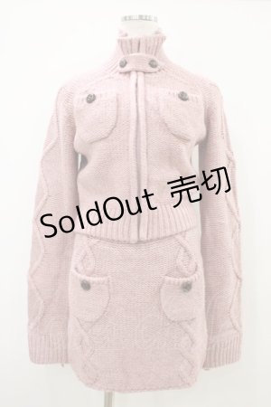 画像: AND MARY / Snow knit set up Free ピンク H-25-10-15-026-0-OP-NS-ZH
