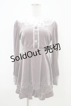 画像: pium / ダブルレースベロアセットアップ Free ボルドー H-25-10-15-027-0-OP-NS-ZH