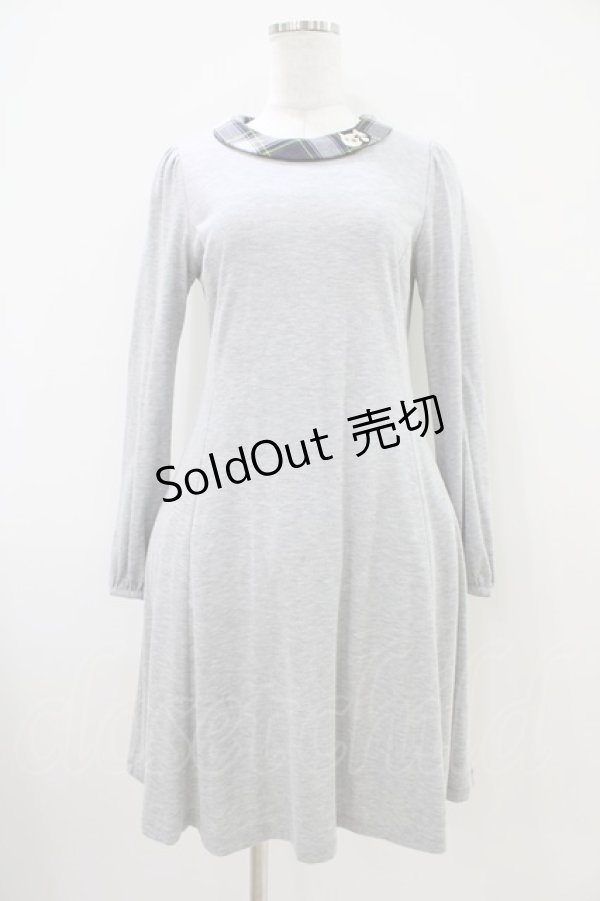 画像1: Franche Lippee / チェック襟カットソーワンピース FREE グレー H-25-10-15-032-LO-OP-NS-ZH (1)