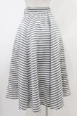 画像2: an another angelus / はしごリボン使いストライプフレアースカート Free BLACK×WH H-25-10-15-037-CA-SK-NS-ZH (2)