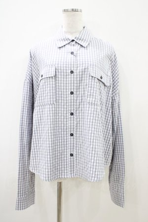 画像: Ank Rouge / バックプリントゆるシャツ M グレー H-25-10-15-043-CA-BL-NS-ZH