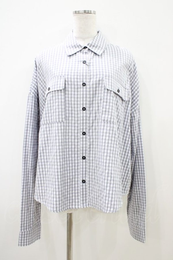 画像1: Ank Rouge / バックプリントゆるシャツ M グレー H-25-10-15-043-CA-BL-NS-ZH (1)