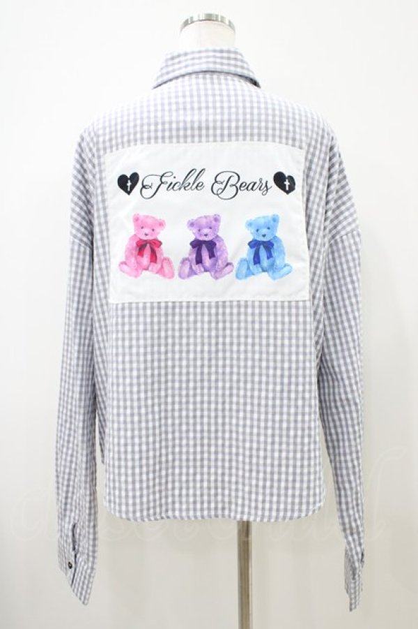 画像2: Ank Rouge / バックプリントゆるシャツ M グレー H-25-10-15-043-CA-BL-NS-ZH (2)