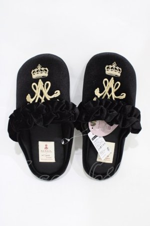 画像: m petit by misako / AMRSクラウンシシュウ 23〜25cm ブラック H-25-10-16-001-LO-SH-NS-ZH