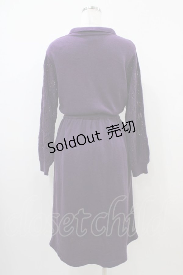 画像2: LEBECCA boutique / 泣かない私の襟付きニットワンピース Free Purple H-25-10-16-048-EL-OP-NS-ZH (2)