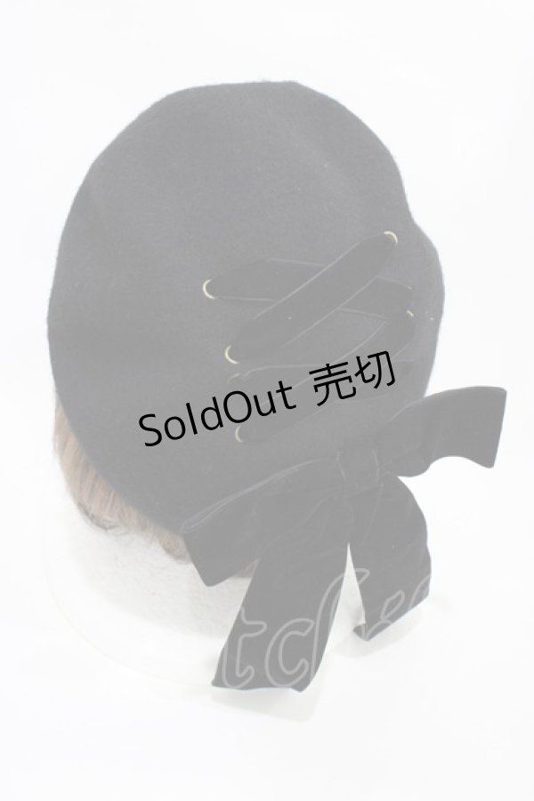 画像2: m petit by misako / AMクロミリボンベレー  ブラック H-25-10-16-005-LO-AC-NS-ZH (2)