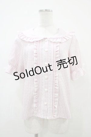画像: DearMyLove / セーラーハートボタンフリルブラウス M ピンク H-25-10-16-056-EL-BL-NS-ZH