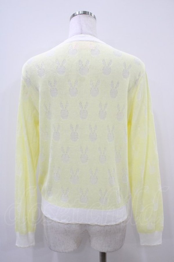 画像2: Nile Perch / うさぎ柄カーディガン Free イエロー H-25-10-16-057-LO-TO-NS-ZH (2)
