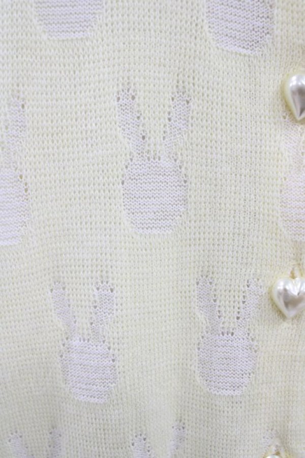 Nile perch ウサギ刺繍ホワイトカーディガン Nile Perch / うさぎ柄カーディガン Free イエロー H-25-10-16