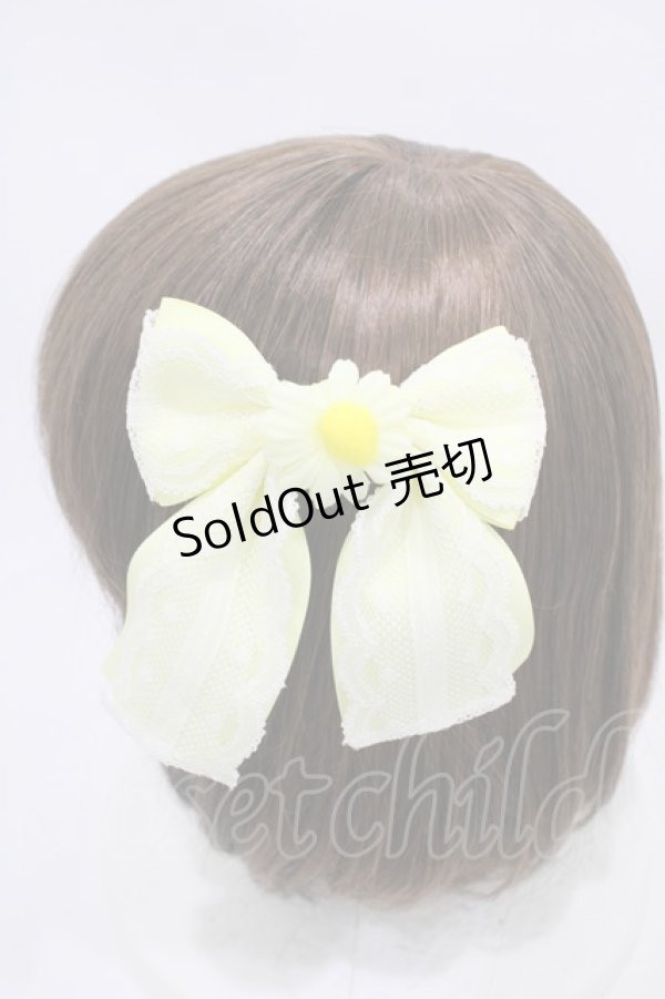 画像3: metamorphose / マーガレットギンガムクリップ付きヘッドドレス  イエロー H-25-10-16-007-ME-AC-NS-ZH (3)