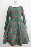 画像1: Belette / チェック丸襟ワンピース  グリーン H-25-10-16-1001-PU-OP-KB-ZH (1)