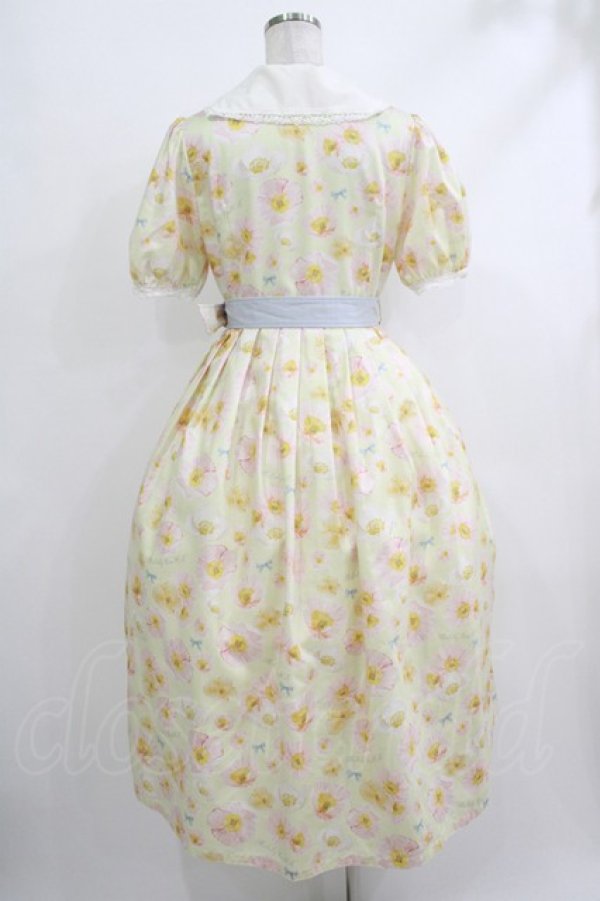 画像3: Melody BasKet / Blooming poppyフロントボタンワンピース M イエロー H-25-10-16-1004-LO-OP-KB-ZT076 (3)