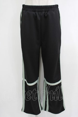 画像: NieR Clothing / カラーラインジャージパンツ  黒 H-25-10-16-1038-PU-PA-KB-ZH