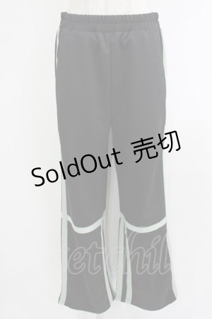 画像: NieR Clothing / カラーラインジャージパンツ  黒 H-25-10-16-1038-PU-PA-KB-ZH