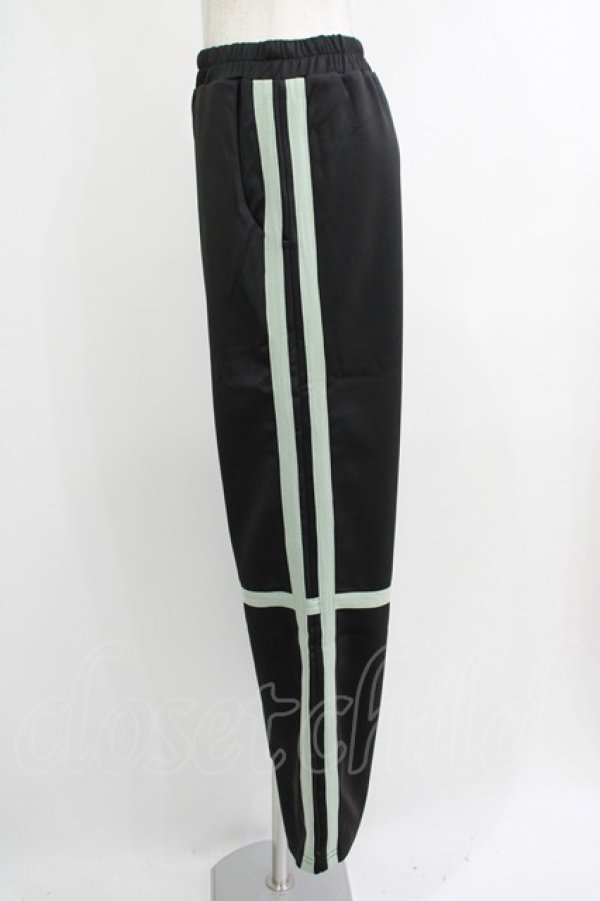 画像2: NieR Clothing / カラーラインジャージパンツ  黒 H-25-10-16-1038-PU-PA-KB-ZH (2)