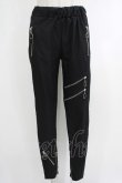 画像1: NieR Clothing / ZIPラインギャザーパンツ  黒 H-25-10-16-1039-PU-PA-KB-ZH (1)