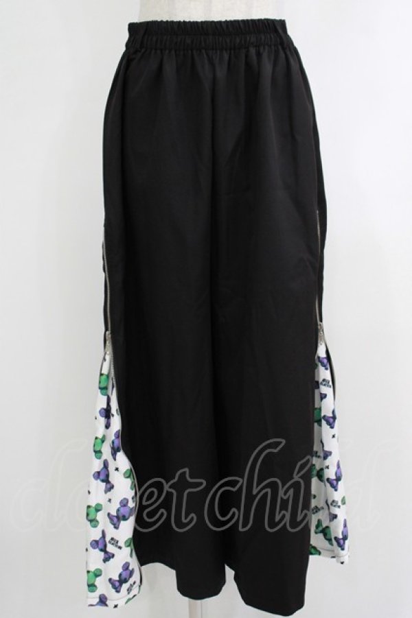 画像1: NieR Clothing / 2WAY SIDE ZIP WIDE PANTS  黒×白 H-25-10-16-1041-PU-PA-KB-ZH (1)