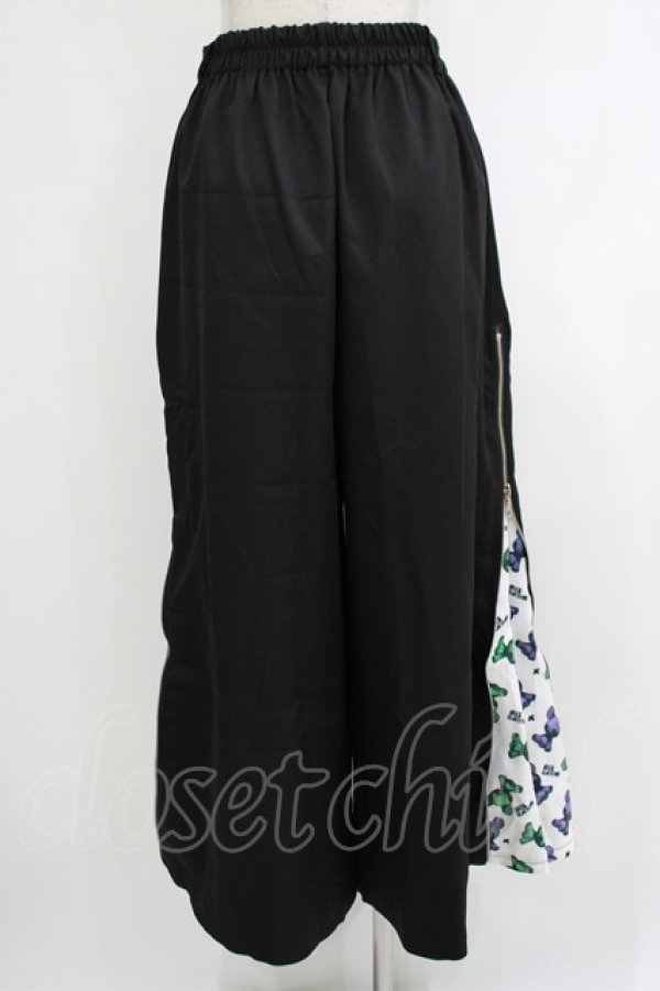 画像3: NieR Clothing / 2WAY SIDE ZIP WIDE PANTS  黒×白 H-25-10-16-1041-PU-PA-KB-ZH (3)