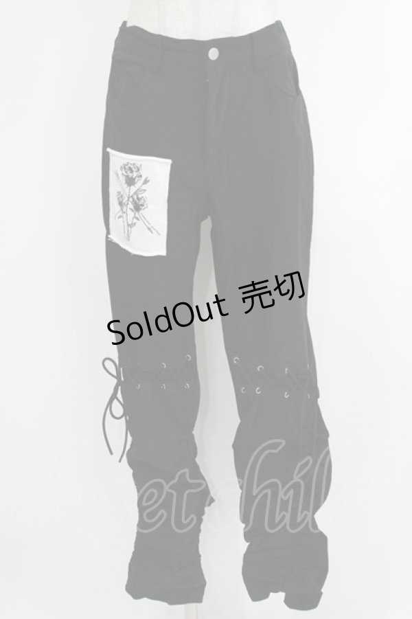 画像1: NieR Clothing / ギャザーパンツ  黒 H-25-10-16-1042-PU-PA-KB-ZH (1)